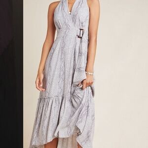 Anthropologie Asymmetrical Gray Dress